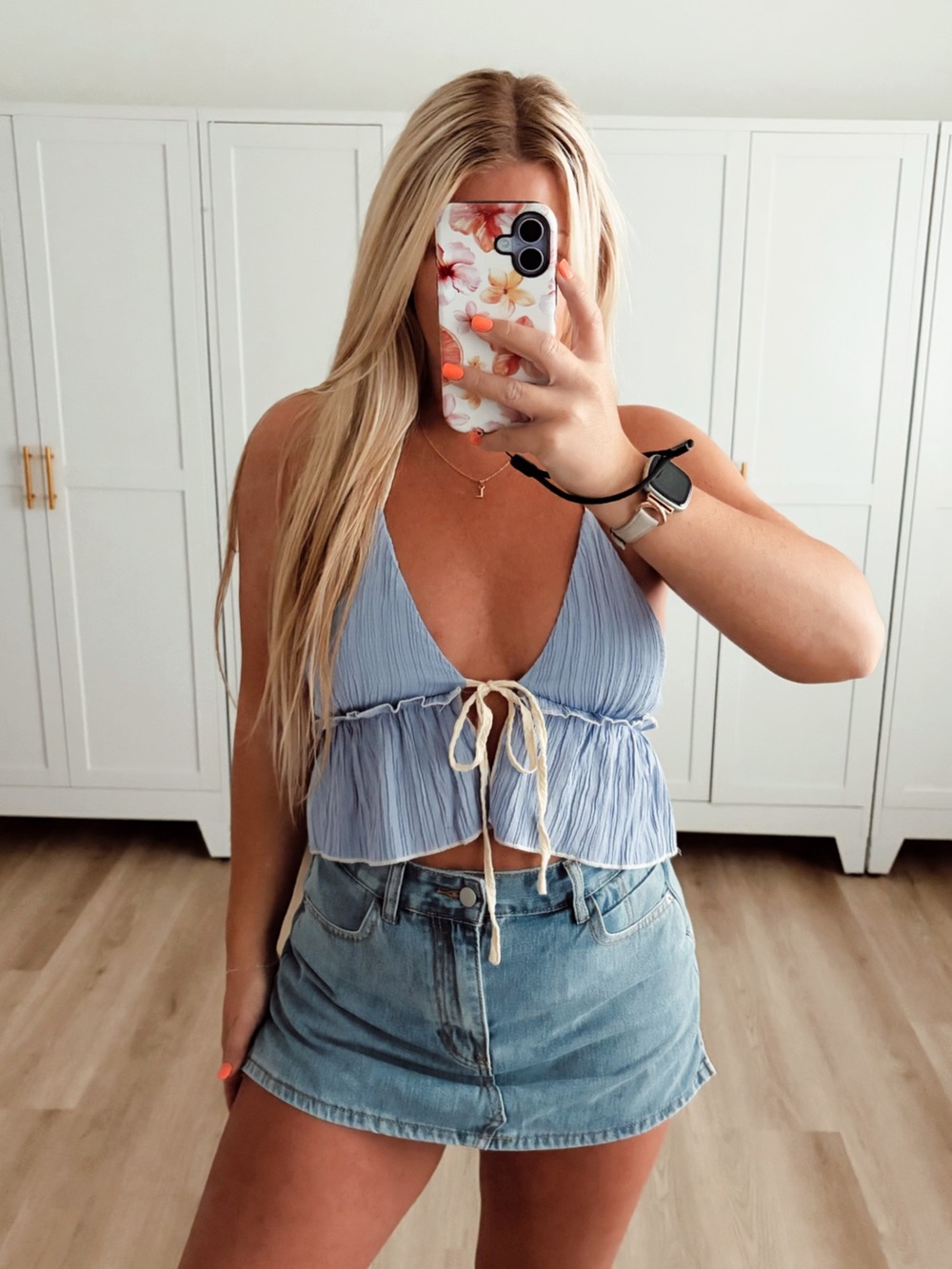 Purple / blue boho halter cropped top